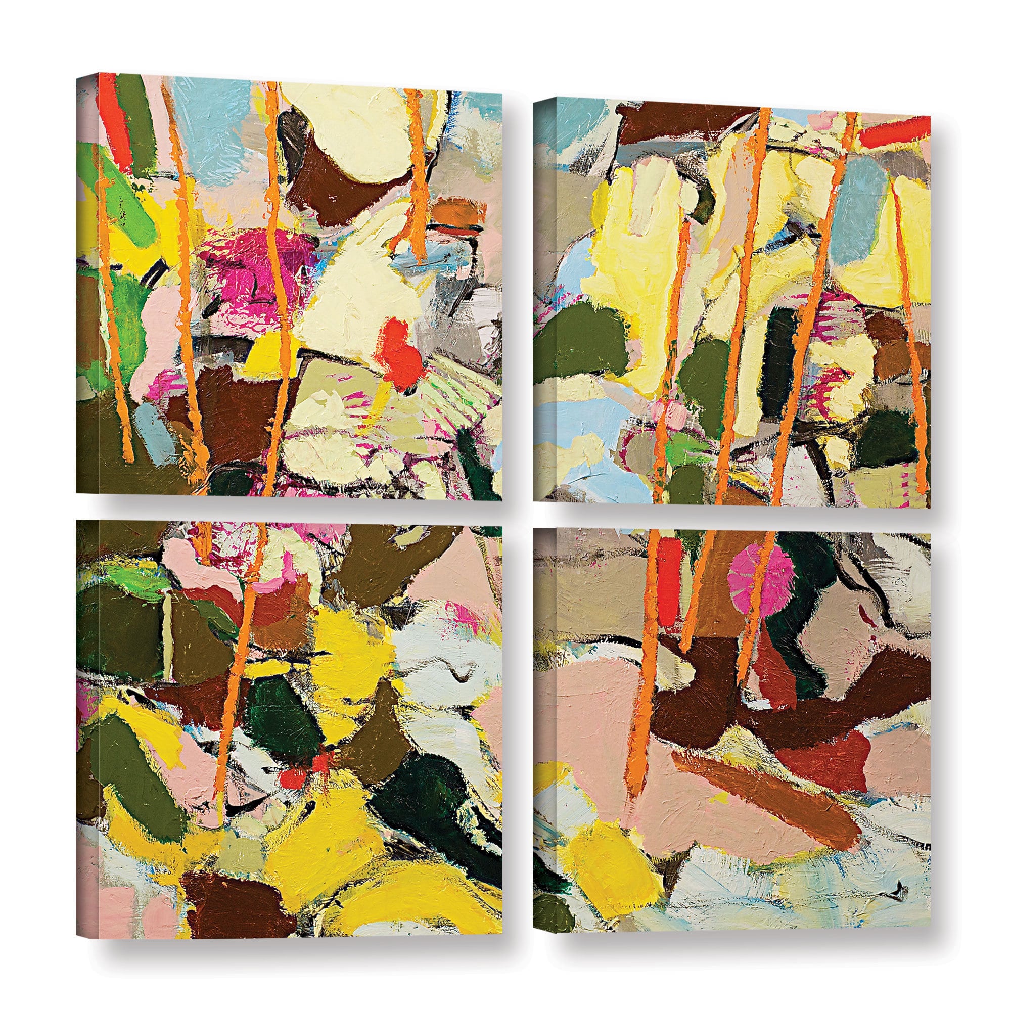ArtWall Allan Friedlander "Piney Woods" 4-Piece Gallery-wrapped Canvas Square Set