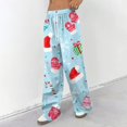 thumbnail image 4 of Hearthz Christmas Pajama Pants Women High Waist Wide Leg Pj Bottoms Pants Fall Winter Soft Lounge Pants Women Xmas Sleeping Pants Women, 4 of 5