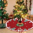 thumbnail image 2 of 36/48/59 inch Christmas Tree Skirt, Polyester Printed Single-Layer Tree Bottom Apron Set (Including Christmas Sock), Suitable for Christmas Decoration and Layout in Shopping Centers, Hotels, Homes, 2 of 8