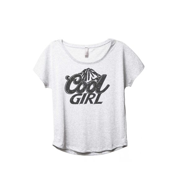 Cool Girl Women's Fashion Slouchy Dolman T-Shirt Tee Heather White 3X-Large