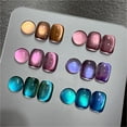 thumbnail image 1 of Juego de esmaltes de uñas GAOY Glitter Cat Eye Gel con imán, 7,3 ml x 6, 1 of 6