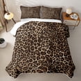 thumbnail image 2 of Meiyoeat Boho Leopard Print Bed Spread Queen,Neutral Animal Spot Pattern Queen Coverlet Set,Brown Beige, 2 of 7