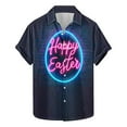 thumbnail image 3 of DDAPJ pyju Mens Easter Hawaiian Shirt Funny Bunny Printed Casual Button Down Shirts Novelty Holiday Party Shirt Sales of Today Navy XL, 3 of 6
