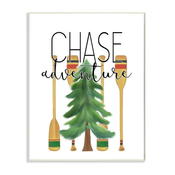 Stupell Industries Chase Adventures Phrase Trees Oars Motivational Graphic Art Graphic Art Unframed Art Print Wall Art, 10x15, by Kim Allen