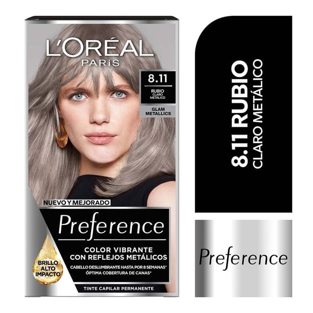 Tinte para cabello L'Oréal Preference 8.11 rubio claro metálico