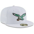 thumbnail image 2 of Men's New Era White Philadelphia Eagles Throwback Logo Omaha 59FIFTY Fitted Hat, 2 of 3