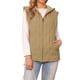 thumbnail image 1 of Chaleco Puffer Oversized Sin Mangas para Mujer, Gilet de Invierno Acolchado con Capucha y Cremallera, Talla M, Caqui, 1 of 6