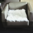 Efavormart 20"x20" White Faux Sheepskin Chair Pad, Soft Faux Fur Rug