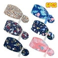 thumbnail image 2 of 6 Pcs Scrub Caps Women Nursing Hats with Buttons Ponytail Holder Bouffant Turban, Adjustable Bouffant Nurse Hats, 2 of 9
