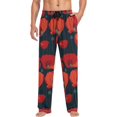thumbnail image 4 of HPINK-T Red Poppy Flower Pajama Pants Mens Lounge Pants Straight-Fit Men Pajama Bottoms with Pockets Drawstring, 4 of 13