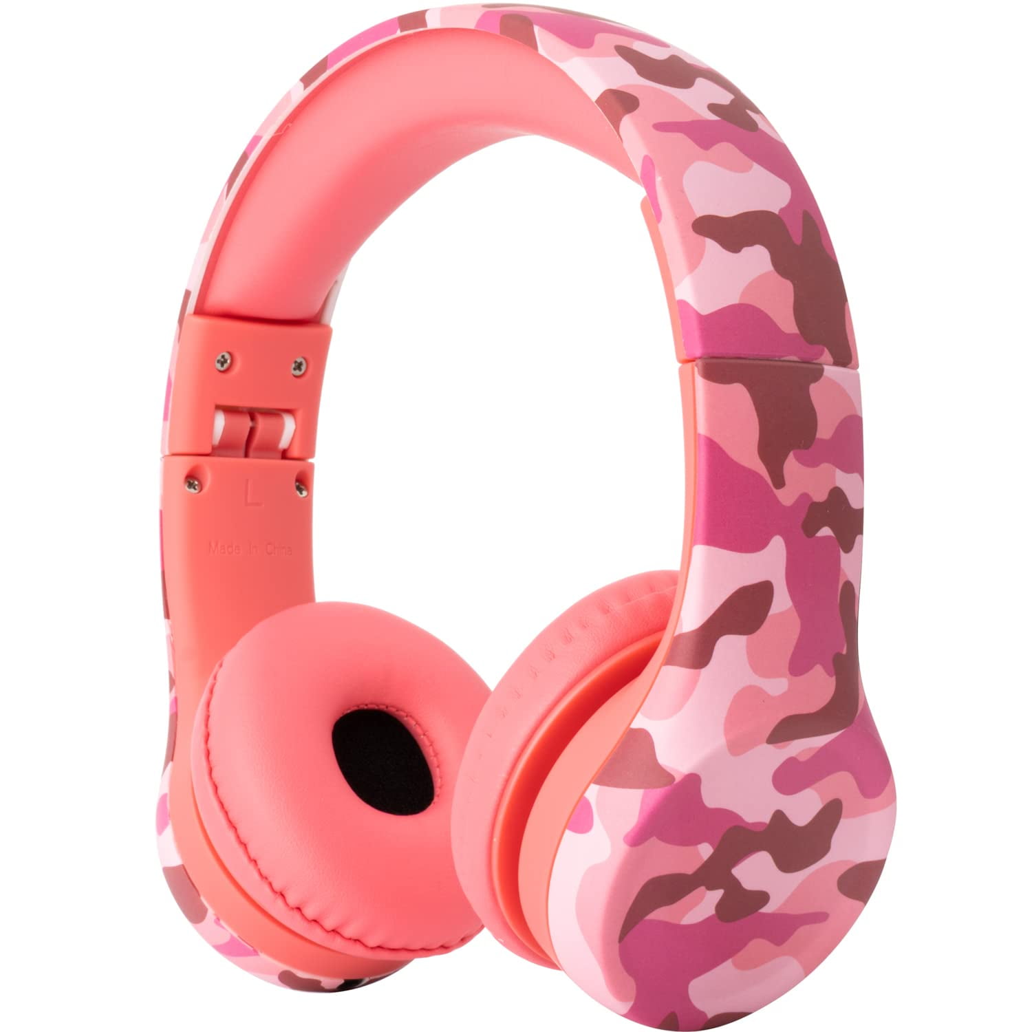Snug Play Kids Headphones with Volume Limiting for Toddlers Boysgirls Pink camo