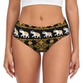 thumbnail image 1 of Fotbe traditional Elephant Calzones Estampados para Mujer – Ropa Interior de Algodón, Cómoda, Suave y Elástica-Large, 1 of 6