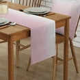 thumbnail image 2 of Table Runner Dresser Scarves 120 Inch Long, Modern Pink and White Gradient Linen Dining Table Runners Minimalist Color Ombre Art Tabletop Scarf for Wedding Holiday Party Kitchen, 2 of 7