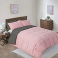 thumbnail image 4 of Sheetsnthings Reversible Down Alternative Comforter, Medium Warmth (37-Ounces of Fill) Full-Queen Size Blanket, Charcoal-Blush, 4 of 7