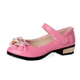 thumbnail image 2 of BFHHYA Girls' Mary Jane Shoes - Rhinestone Bow Low Heel Princess Shoes Soft Sole School Uniform Dress Flats for Dance Recitals & Wedding Parth, 2 of 5