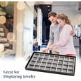 thumbnail image 6 of Novel Box Black Paperboard 32 Slot Jewelry Organizer Tray 14.75x8.25x1 In with Gray Flocked Inserts, 6 of 7