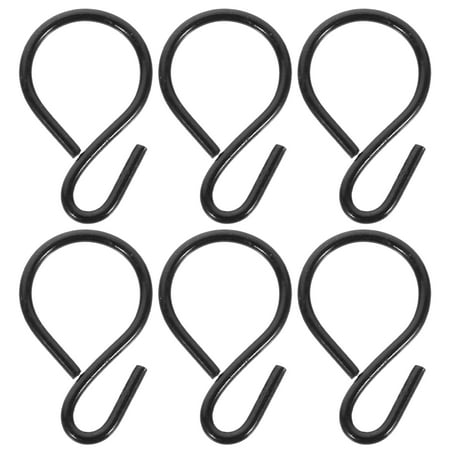 

Sensethe 6Pcs Black S-Shaped Utility Wall Hooks for Bathroom Kitchen & Tools