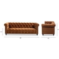 thumbnail image 5 of JERFIT 88 Inch Chesterfield Sofa in Burnt Orange Velvet, 3-Seater Tufted Performance Fabric Couch for Living Room, 5 of 7