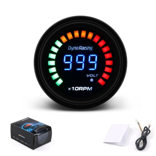2'' 52mm Car Tachometer RPM Meter Digital Analog 20 LED Tacho Rev Counter Gauge