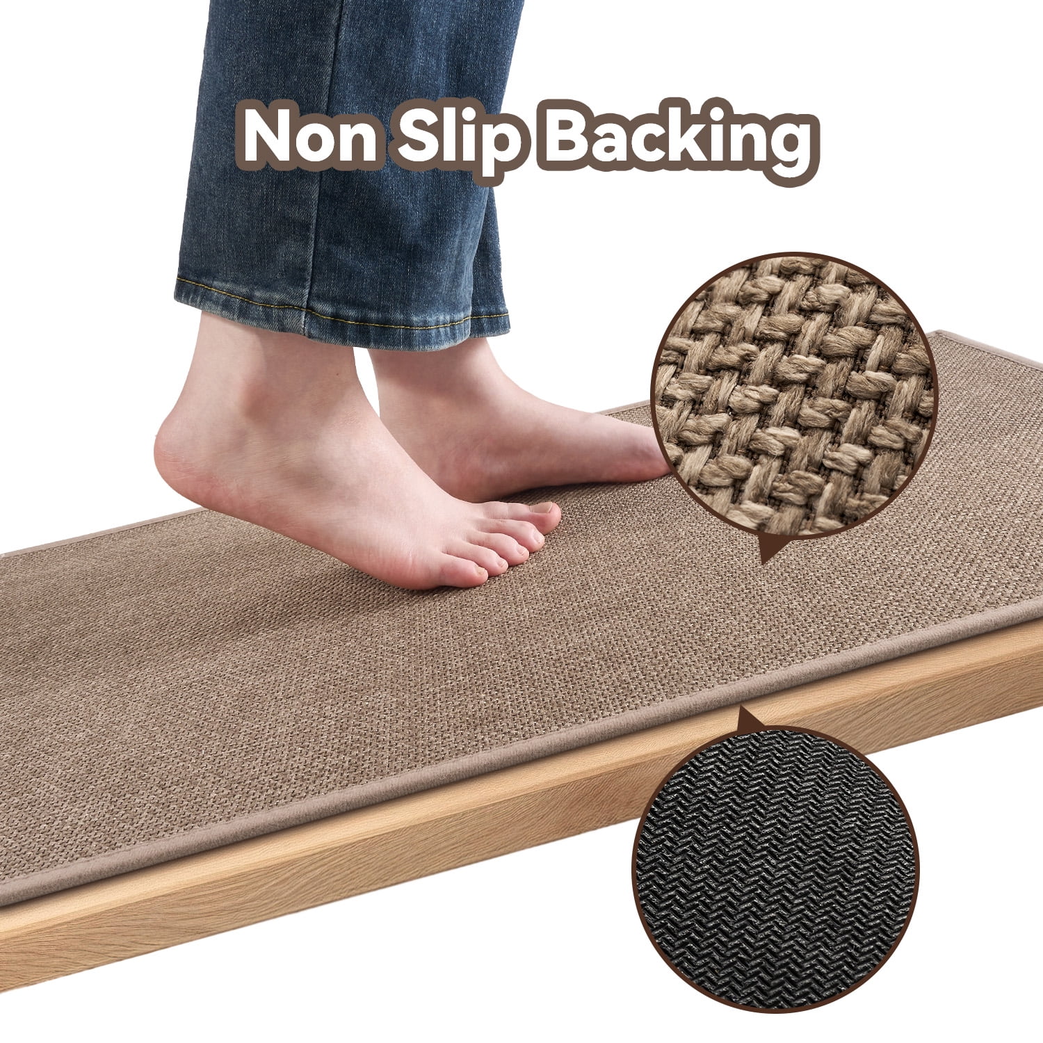 SIXHOME Washable Kitchen Rug, Absorbent Non-Slip Woven Floor Mat