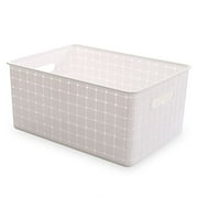 BINO Woven Plastic Storage Basket, Medium (White)