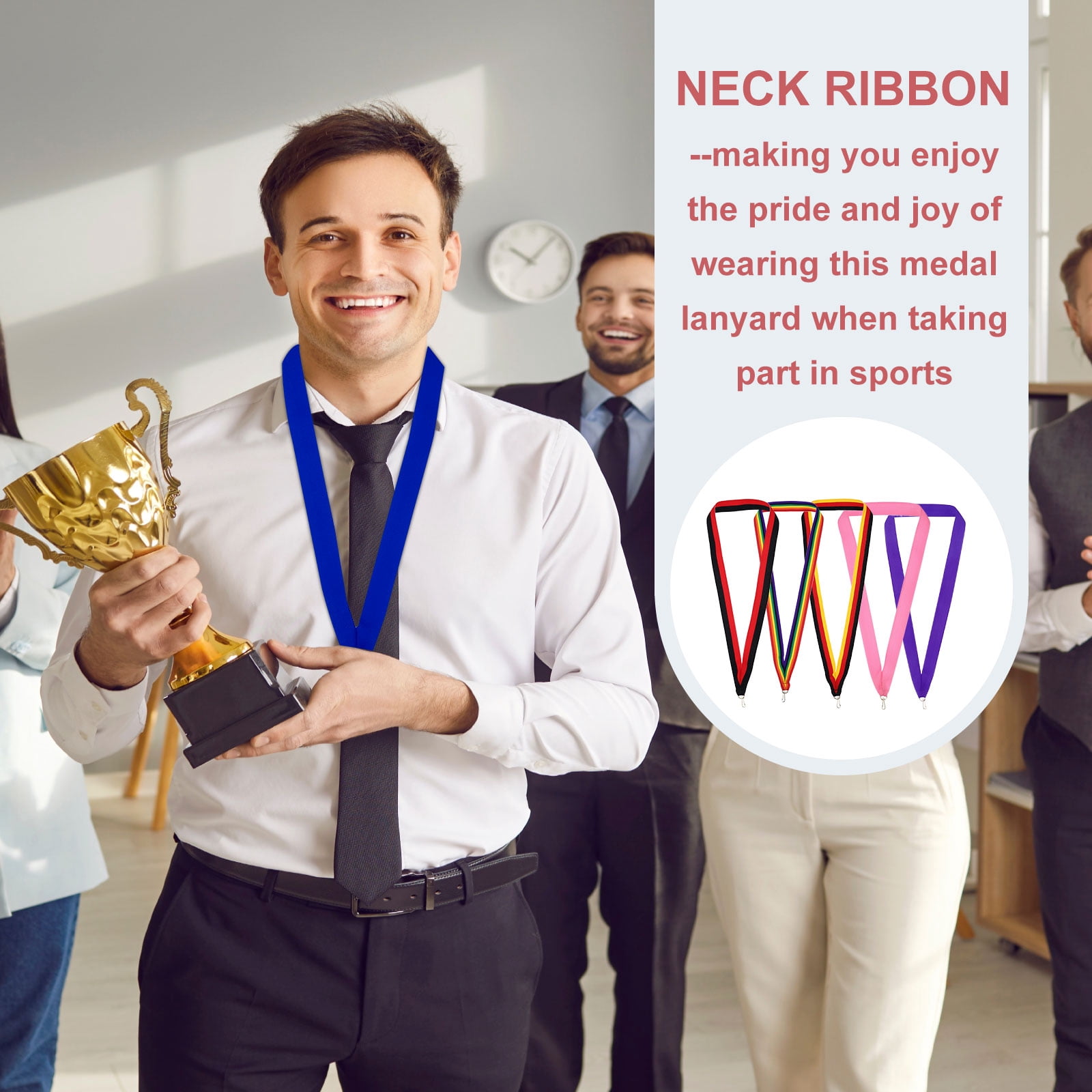 Uxcell 50Pcs Award Neck Ribbons with Snap Clip Black/Colorful/Black/Purple/Pink