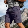 thumbnail image 3 of Cargo Shorts for Men Elastic Waist Straight Leg Loose Fit Casual Knee Length Hiking Work Shorts with Pockets, 3 of 7