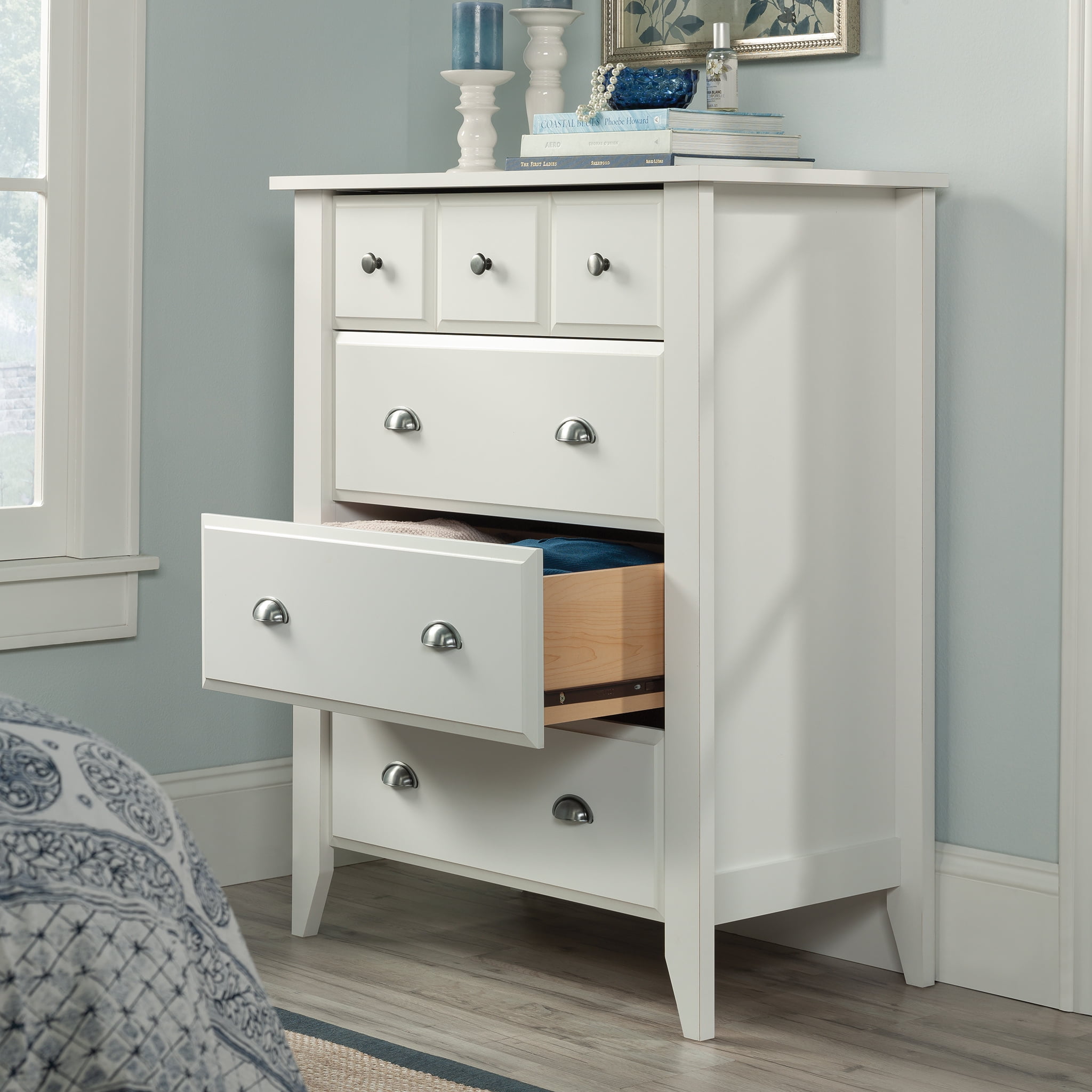 Sauder Shoal Creek 4 Drawer Chest, Soft White Finish