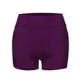 thumbnail image 2 of A2Y Women's Basic Solid Premium Cotton High Rise Bike Shorts Dark Plum 3XL, 2 of 6