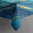 thumbnail image 4 of Blue Marble Gold Wave Pattern Rectangle Tablecloth 60"x120",Waterproof Polyester Rectangle Table Cloth, Wipeable Spillproof Polyester Tablecloth for Dining, Camping, Indoor and Outdoor, 4 of 6