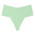 thumbnail image 3 of lnmuld Solid Laser Cut Seamless Mid Rise Women Bikini Briefs Ice Silk Smooth No Show Invisible Breathable Daily Panties Color:Light Green,Size:XL, 3 of 4