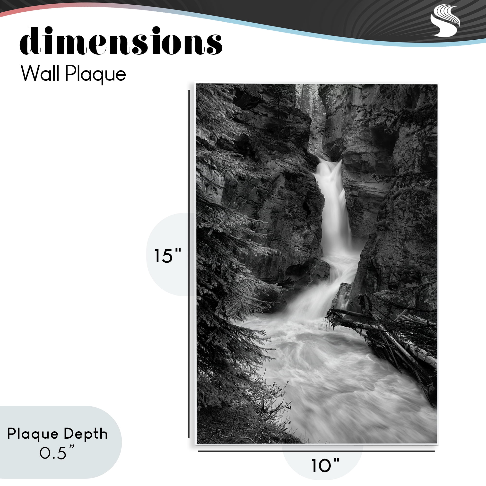 Stupell Industries Banff National Park Waterfall Wall Plaque Art, design by Jon Evan