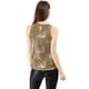 thumbnail image 5 of Camiseta Sin Mangas Allegra K Chaleco Brillante Metálico Oro oscuro S para Mujer, 5 of 6