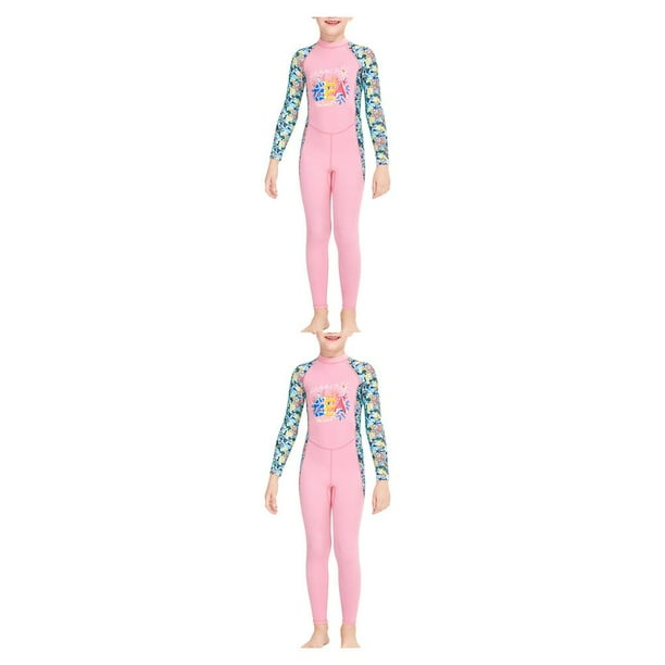 Soidarity Trajes de neopreno Traje de buceo Secado rápido Mangas largas y pantalones Anti-medusas para Snorkel Surf Aplicable a todas las rosa L 2piezas