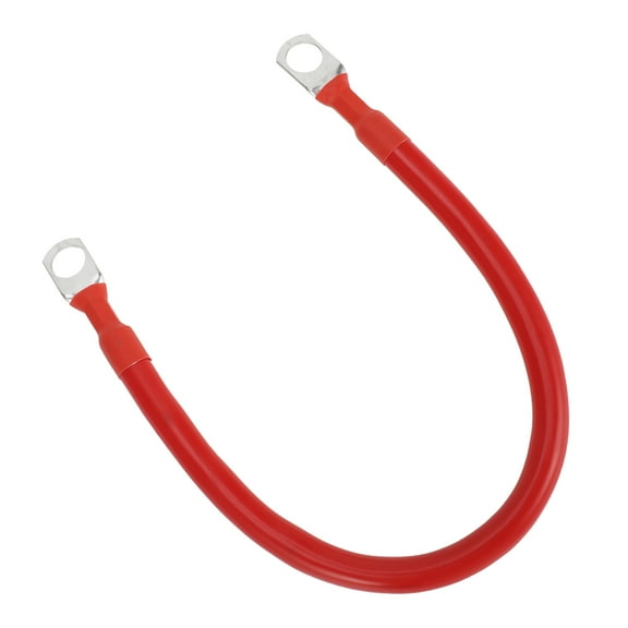 Unique Bargains 1 Pc 4 AWG Gauge 1FT Copper Battery Inverter Cable 3/8" Lug Universal Red