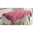 thumbnail image 1 of Ambesonne Eiffel Tablecloth Rectangular Table Cover, Valentines Day Inspired, 52"x70", Pink White Black, 1 of 3