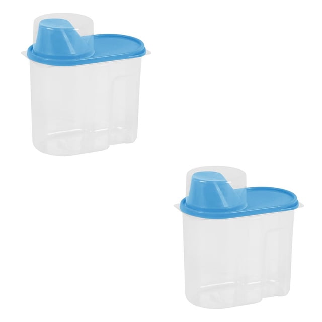 Tarro sellado Cateissary Dispensador almacenamiento alimentos Contenedor PP 1.9L Azul 2piezas