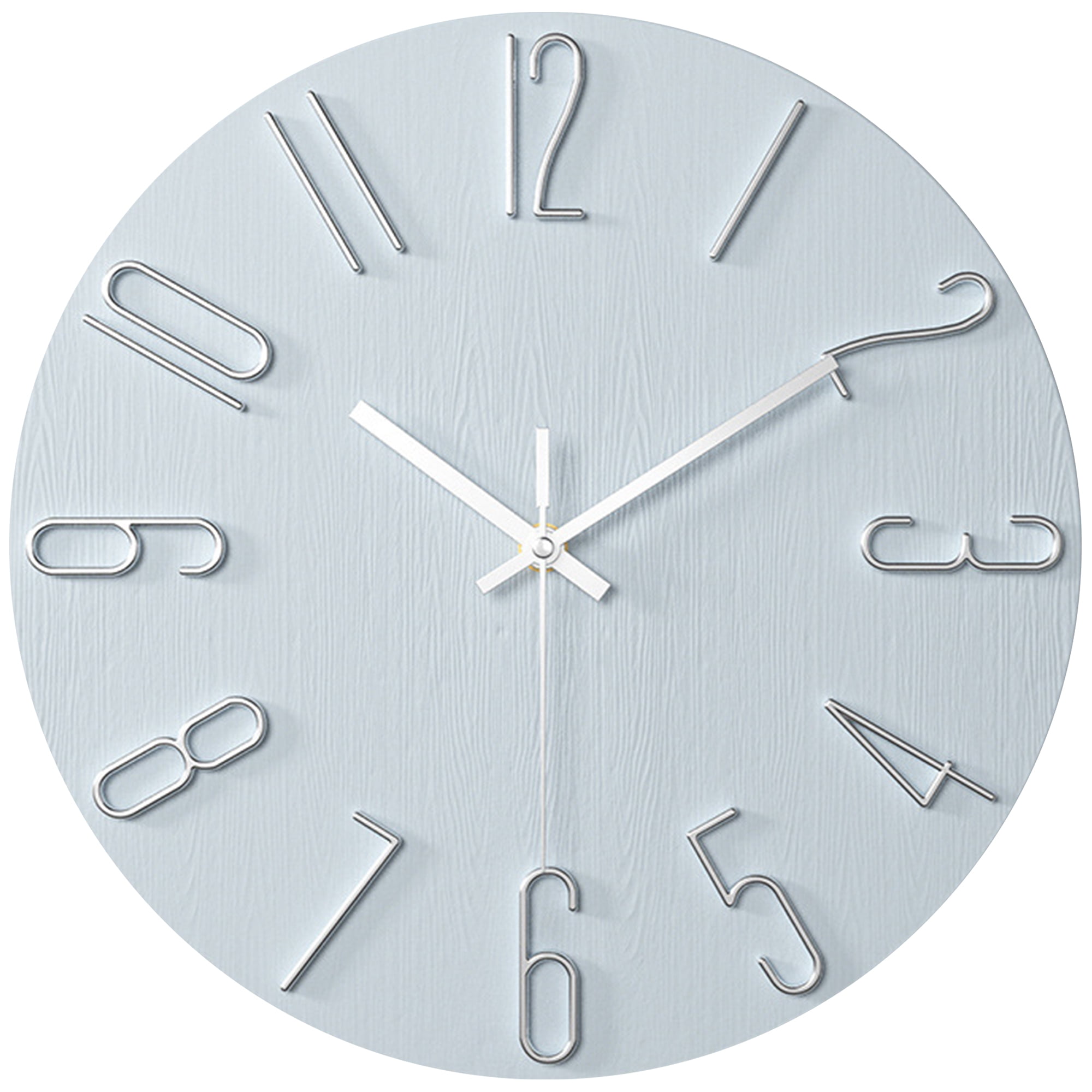 REGALWOVEN Wall Clock Silent Non Ticking Analog Clocks Battery Operated Classic Decorative Blue 12