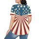 thumbnail image 5 of Mujeres Pantalones Cortos Patriótico Día de la Independencia Imprimir Cuello Redondo Casual, Suelto Ajuste para el Uso Diario, Hogar Y Cómodo, 5 of 8