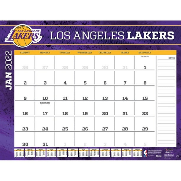 2022 Lakers Schedule Los Angeles Lakers 2022 Desk Pad Calendar - Walmart.com