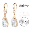 thumbnail image 6 of Linawe Wedding Earrings Rose Gold, Imitation Diamond Dangle Rhinestone Drop Earrings for Women Trendy, Cubic Zirconia Chandelier Earrings Crystal Teardrop Jewelry Set, 6 of 7