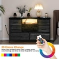 thumbnail image 4 of Soonbuy Tv Stand with Power Outlet & Led, 8 Deep Drawers, Charcoal Black, 4 of 7