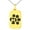 Gold, variant on Stainless Steel Letter M Initial Cat Dog Paws Monogram Engraved Small Rectangle Dog Tag Charm Pendant Necklace