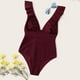 thumbnail image 3 of Trajes de baño de una pieza para mujer, conjuntos de bikini sin espalda con tirantes ajustables a la moda de color sólido para mujer, traje de baño para mujer, 3 of 5