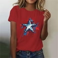 thumbnail image 4 of Goodtrade8 Summer T Shirts for Women American Flag July 4th Pullover Red White and Blue Graphic , Red White and Blue Crew Neck Short Sleeve Independence Day Juniors Tops Casual, 4 of 6