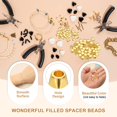 thumbnail image 3 of Uxcell 8x3mm Filled Spacer Beads, 50Pcs Metal Smooth Faceted Tube Tiny Loose Beads for Bracelet, 18K Gold, 3 of 6