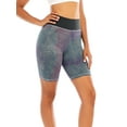 thumbnail image 2 of FANNYC Women's Yoga Sports Shorts Tights Leggings Tie Dye High Waist Bike Shorts Tummy Control Athletic Workout Running Shorts Half Pants Trousers Leggings, 2 of 7
