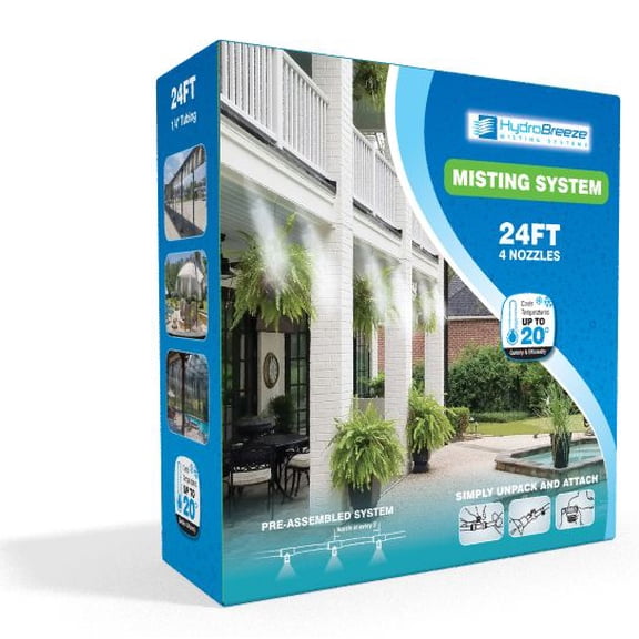 Hydrobreeze HB11341 24 ft. Slip Lok Fittings Misting System - 4 Nozzles