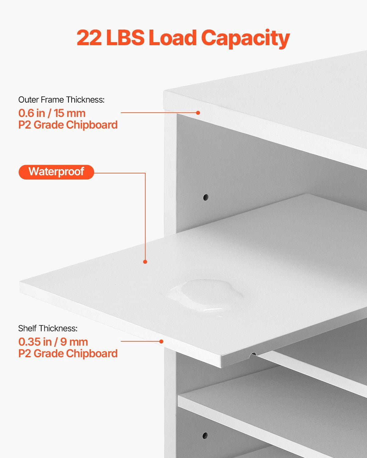 Literature Organizer, 36 Compartments Office Mailbox with Adjustable Shelves, Wooden Mailbox Sorter Medium Density Fiberboard Office Home Classroom Storage for Files, Documents, Papers, White
