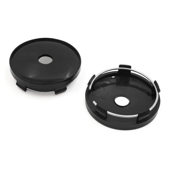 2pcs 59mm Diám. 5-Lengüetas Tapa Eje Central del Cubo de Rueda de Coche Plástico Negro
